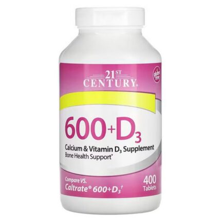 21st Century 600 + D3 Calcium & Vitamin D3 Supplement, 400 Tablets
