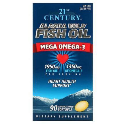 21st Century Alaska Wild Fish Oil Mega-Omega 3, 90 Enteric-Coated Softgels