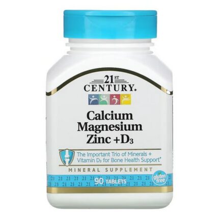 21st Century, Calcium Magnesium Zinc + D3, 90 Tablets