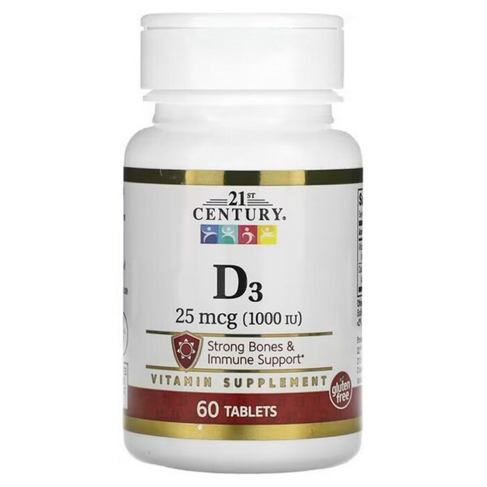 21st Century, Vitamin D3 25 mcg (1000 IU) 60 Tablets
