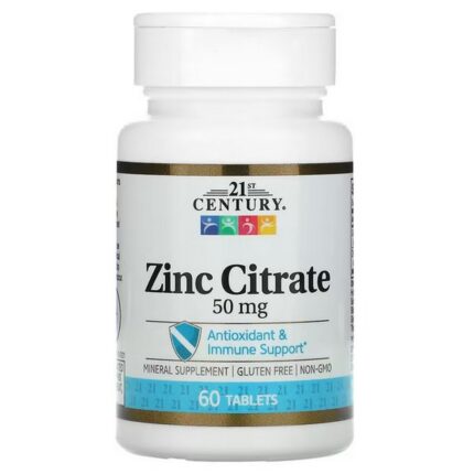 21st Century Zinc Citrate 50 mg, 60 Tablets