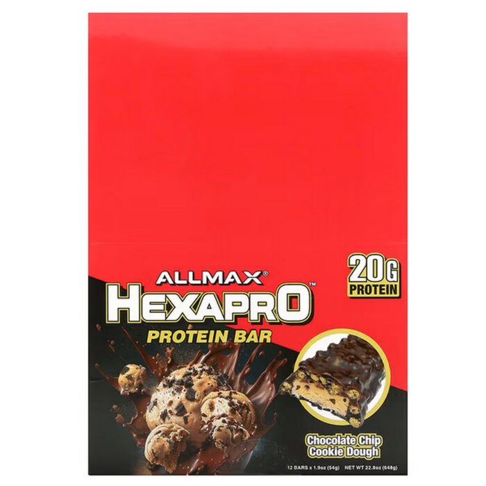 ALLMAX Hexapro Protein Bar Chocolate Chip Cookie Dough 12×54 g