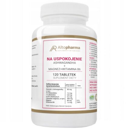 Alto Pharma, Ashwagandha + Magnesium + Vitamin B6, 120 szt