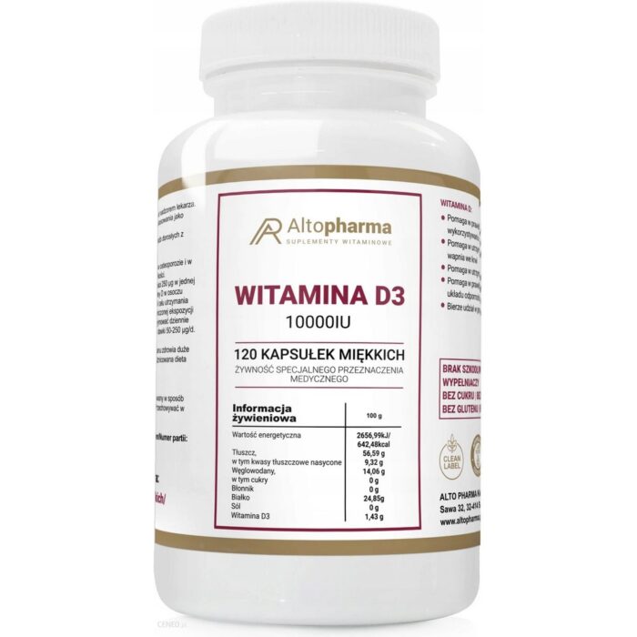Alto Pharma, Vitamin D3 10000 IU, 120 kapsułek żelowych