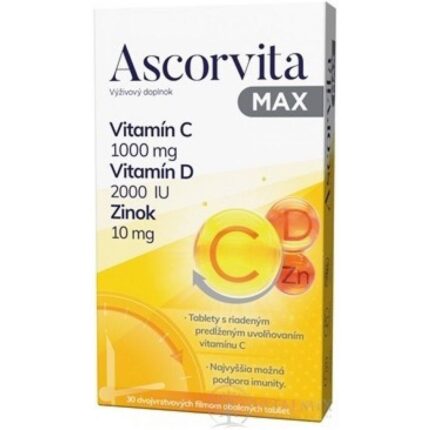 Ascorvita Max Vitamin C D Zinc Tablets 30