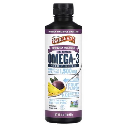 Barlean's Seriously Delicious Omega-3 Fish Oil Passion Pineapple 1500 mg 454 g