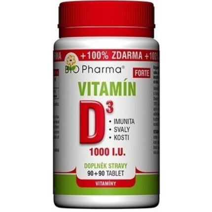 Bio-Pharma Vitamin D3 Forte 1000 IU Tablets 90+90