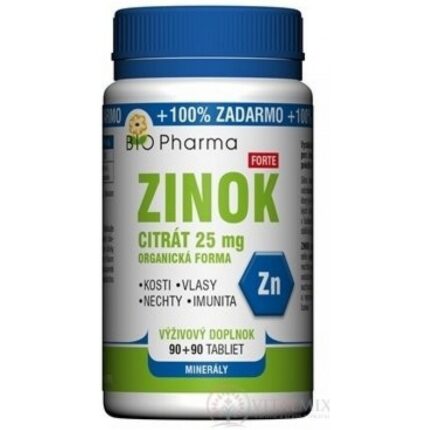 Bio-Pharma Zinc Citrate Forte 25 mg 180 Tablets