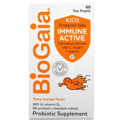 BioGaia Kids Immune Active L. Reuteri + Vitamin D Orange 60 Chewable Tablets
