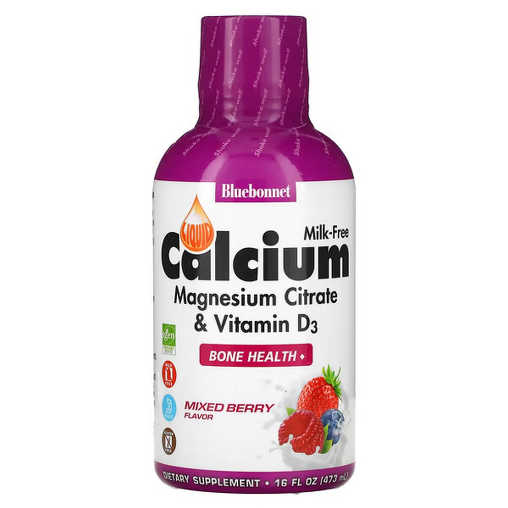 bluebonnet nutrition liquid calcium magnesium citrate plus vitamin d3 liquid calcium magnesium citrate and vitamin d3 natural berry mix flavor 472 ml 16 fl oz Bluebonnet Nutrition Liquid Calcium Magnesium Citrate + Vitamin D3 472 ml