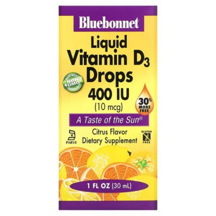 Bluebonnet Nutrition Liquid Vitamin D3 Drops Citrus Flavor 400 IU 30 ml