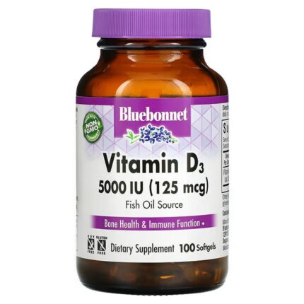 Bluebonnet Nutrition Vitamin D3 125 mcg (5000 IU) 100 Softgels
