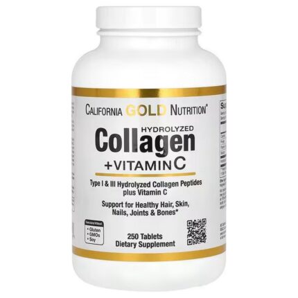California Gold Nutrition Hydrolyzed Collagen Peptides + Vitamin C 250 Tablets