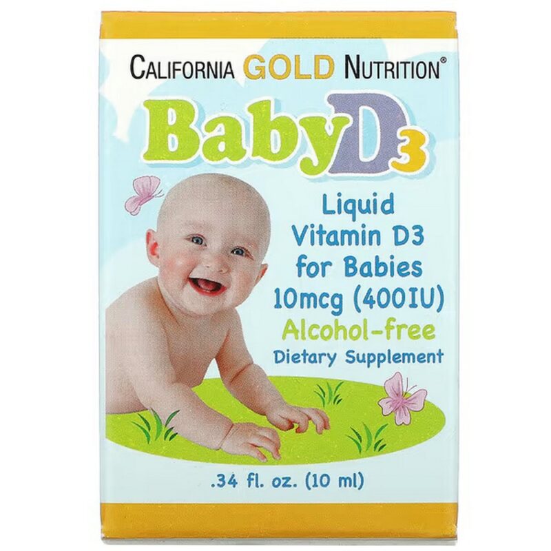 California Gold Nutrition Baby Vitamin D3 Liquid 10 mcg (400 IU) 10 ml
