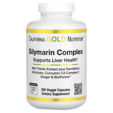 California Gold Nutrition Silymarin Complex Milk Thistle & Dandelion 360 Vegetarian Capsules