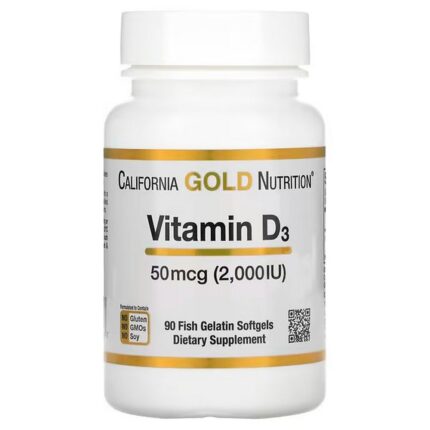California Gold Nutrition, Vitamin D3 50 mcg (2000 IU) 90 Softgels