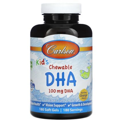 Carlson Kid’s Chewable DHA Orange Flavor 100 mg, 180 Softgels