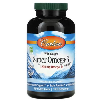 Carlson Wild Caught Super Omega-3 Gems 1200 mg, 250 Softgels (600 mg each)