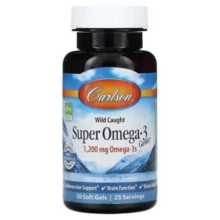 Carlson Wild Caught Super Omega-3 Gems 1200 mg, 50 Softgels (600 mg each)