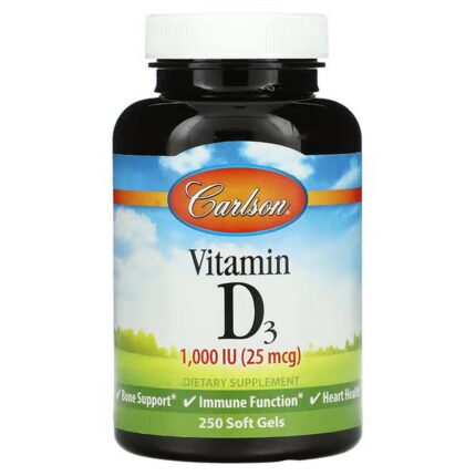 Carlson Vitamin D3 1,000 IU (25 mcg), 250 Softgels