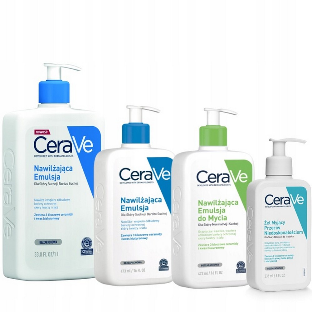 cerave set 2x emulsion 473ml anti imperfection gel 236ml free CeraVe 2x Emulsion + Anti-Imperfection Gel Set + Free