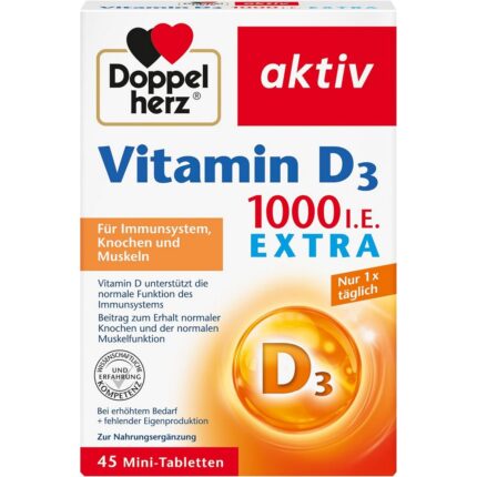 Doppelherz Vitamin D3 1000 IU 45 Tablets