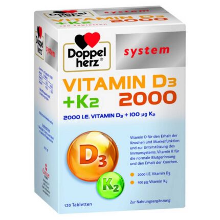 Doppelherz Vitamin D3 2000 + K2 system tablets 120 pcs