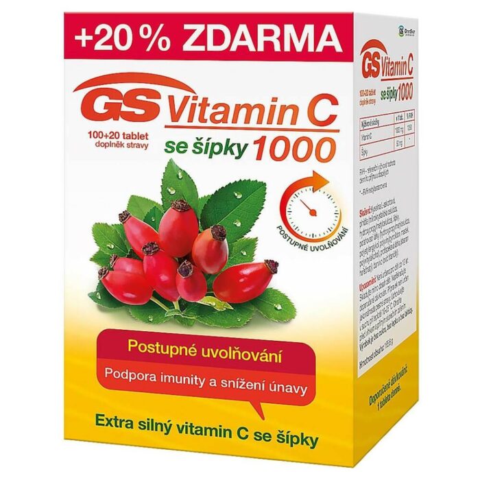GS Vitamin C 1000 + Rose Hips 120 Tablets