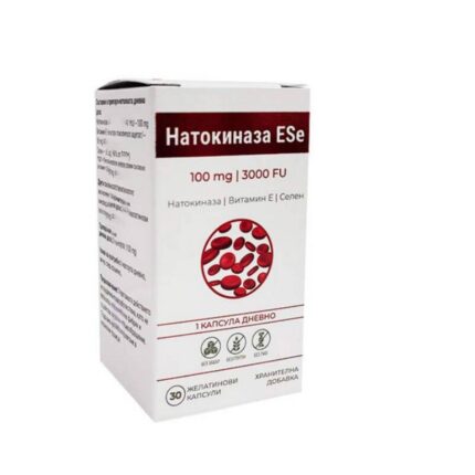 Natokinase 100 mg / 3000 FU + Vitamin E + Selenium 30 capsules