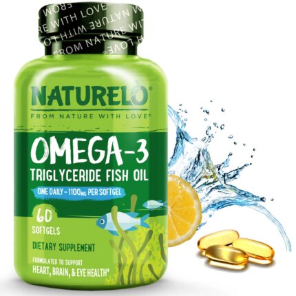 NATURELO Omega-3 Triglyceride Fish Oil 1100 mg, 120 Softgels