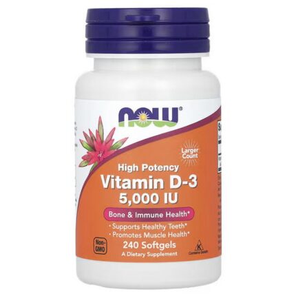 NOW Foods, Vitamin D3 125 mcg (5000 IU) 240 Softgels