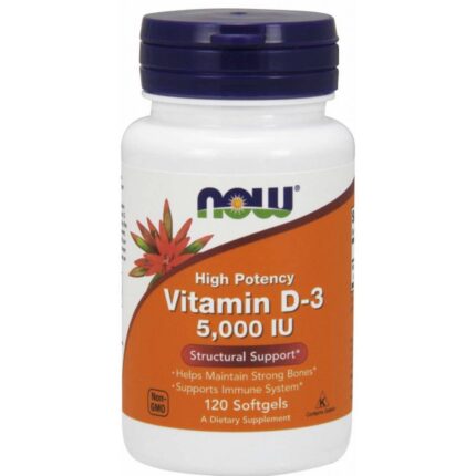 Now Vitamin D3 5000 IU Capsules 120