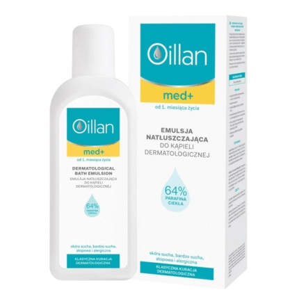 Oillan Med+ moisturizing emulsion for dermatological bath 500 ml