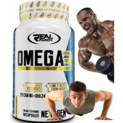 RealPharm Omega-3 Fish Oil + Vitamin E, 60 Capsules