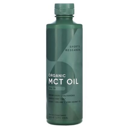 Sports Research Organic MCT Oil C8 Unflavored, 473 ml (16 fl oz)