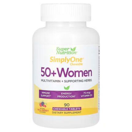 Super Nutrition SimplyOne Women 50+ Multivitamin + Herbs Wild Berry 90 Chewable Tablets