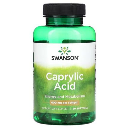 Swanson Caprylic Acid 600 mg, 60 Softgels