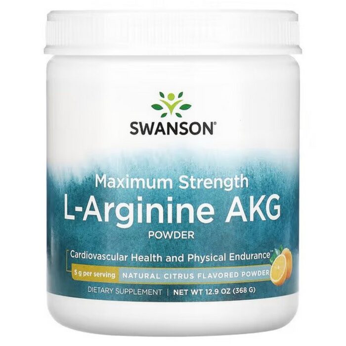 Swanson, Maximum Strength L-Arginine AKG Powder Natural Citrus, 368 g