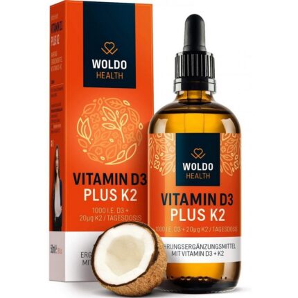 WoldoHealth Vitamin D3 + K2 Drops 1000 IU 50 ml