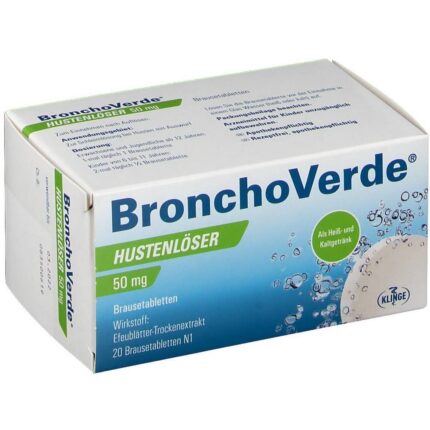 BRONCHOVERDE cough solvent 50 mg effervescent tablets, 20 pcs