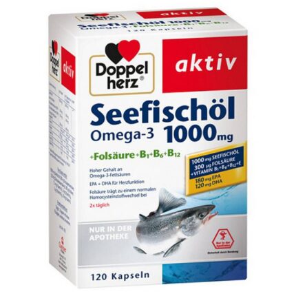 Doppelherz Seefischöl Omega-3 1000 mg + Folic Acid Capsules 120 pcs