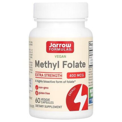 Jarrow Formulas Vegan Methyl Folate Extra Strength 400 mcg 60 Veg Capsules