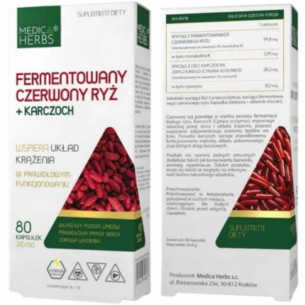 Medica Herbs Fermented Red Rice + Artichoke 80 Capsules