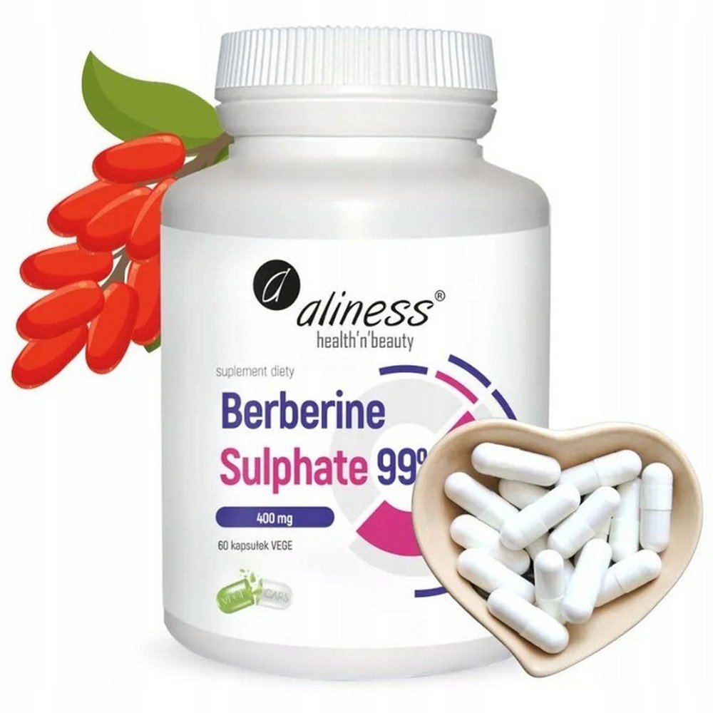 aliness berberine 99 400 mg 60 capsules strongest Aliness Berberine 99% 400 mg 60 Capsules
