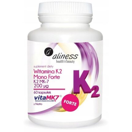 Aliness Vitamin K2 MK-7 200 Forte with Natto 60 Capsules