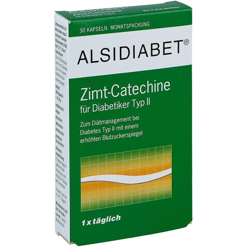 alsidiabet zimt catechine fdiabtype ii capsules 30 pcs ALSIDIABET Zimt Catechine F. Diab. Type II Capsules 30 Pieces