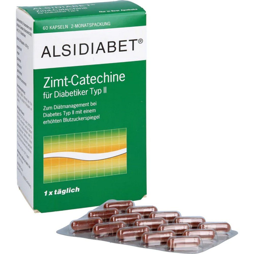 alsidiabet zimt catechine fdiabtype ii capsules 60 pcs ALSIDIABET Zimt Catechine F. Diab. Type II Capsules 60 Pieces