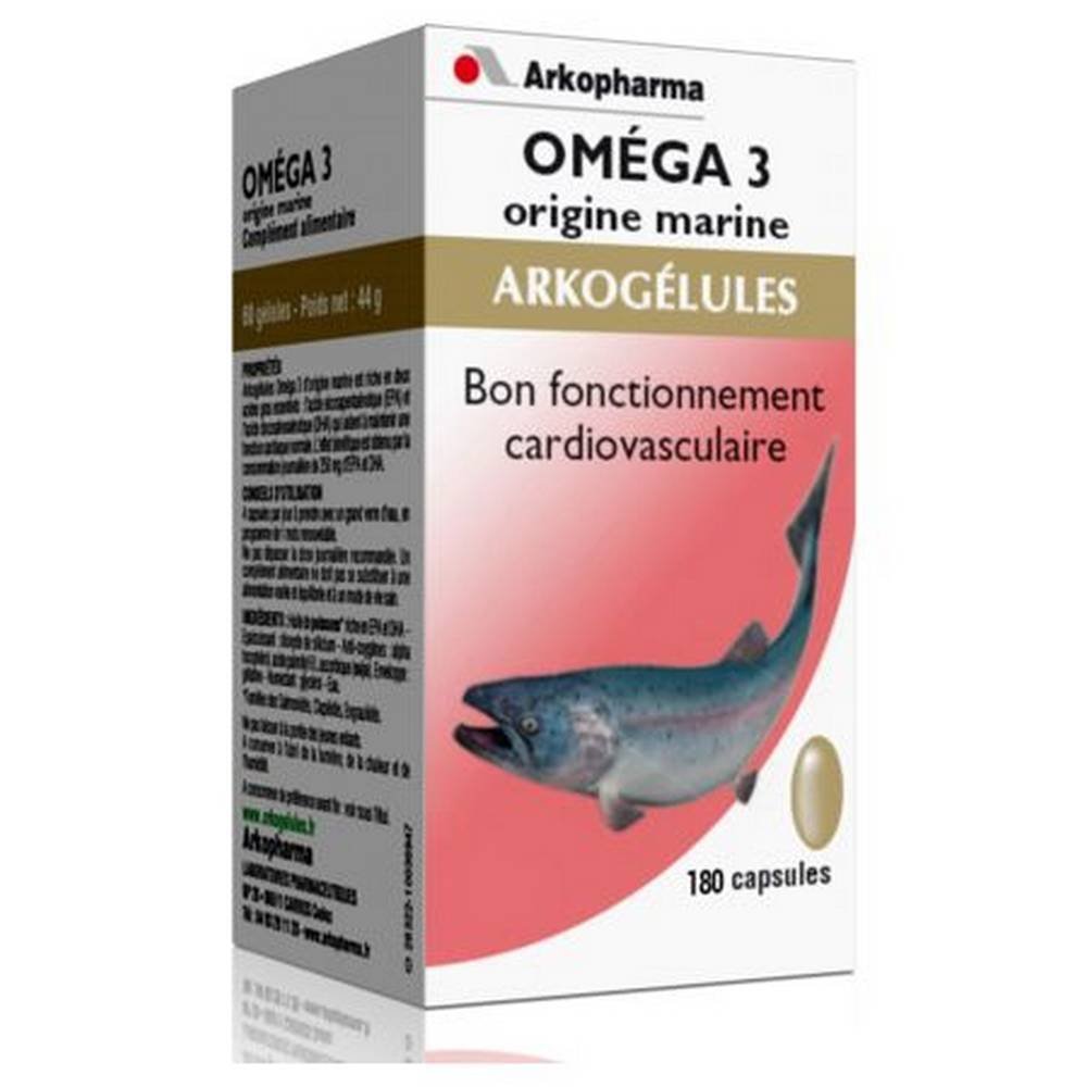 arkocaps omega 3 marine origin 180 arkogelules omega 3 origine marine Arkocaps Omega 3 (Marine Origin), 180 Capsules — Arkogélules Oméga 3, Origine Marine