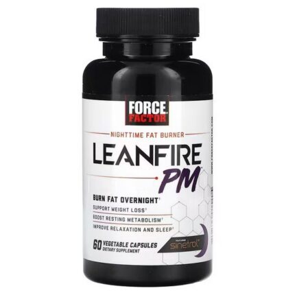 Force Factor LeanFire PM – Nighttime Fat Burner, 60 Vegetable Capsules