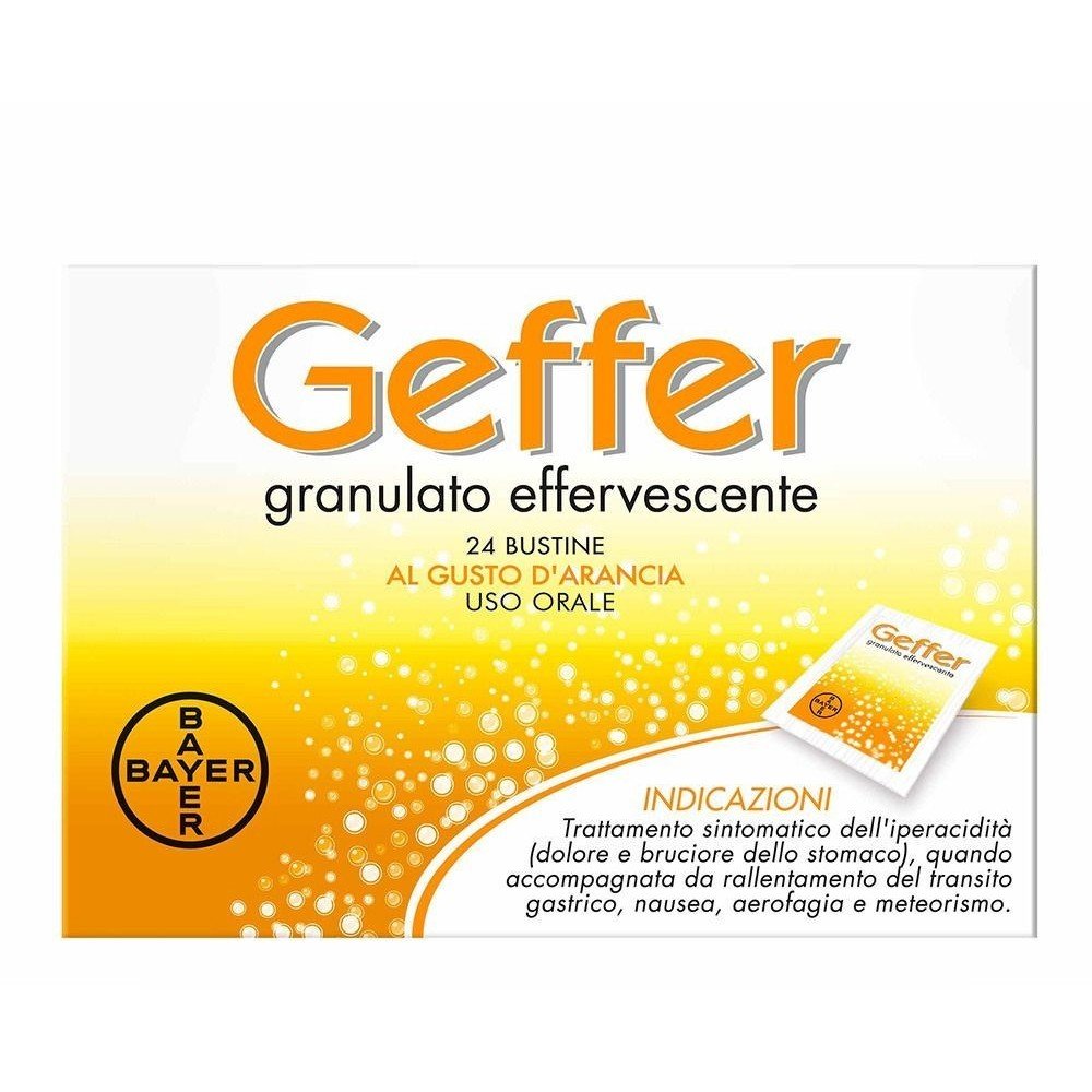 geffer orange flavor effervescent granules 24 Geffer Granulato Effervescente Orange 24 Stück